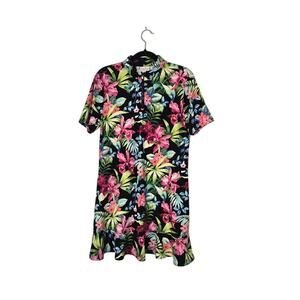 Tommy Bahama Raquet & Paddle Women's Mini Dress Size Large Tropical UPF 50